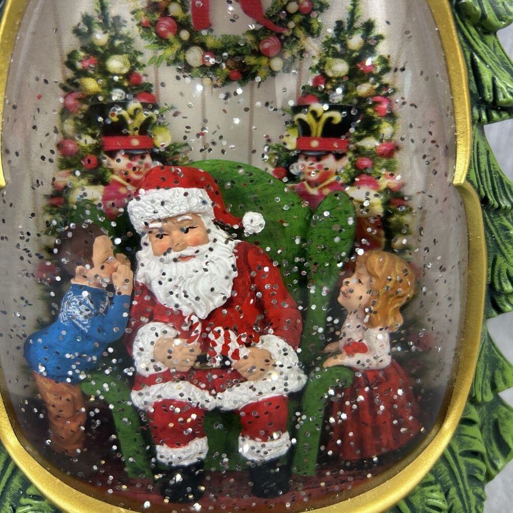 Holiday Traditions Illuminated Glitter Tree Santa Snow Globe Christmas-Works! - Picture 7 of 16